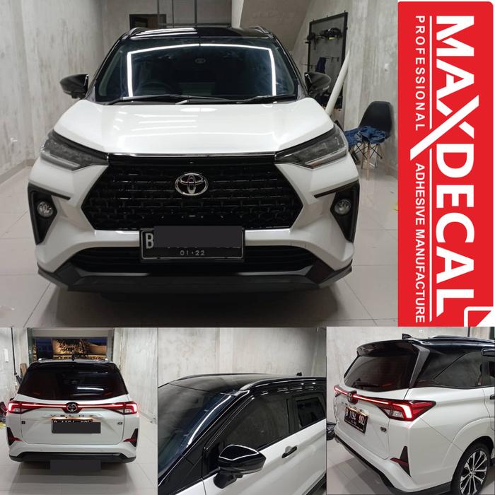 Gambar Two Tone Color Wrapping Sticker Mobil Setengah Body Black Piano Glossy dari king autoshop Kota Bekasi Tokopedia