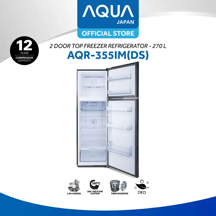 AQUA Elektronik  Kulkas 2 Pintu Twin Inverter 270L Navi Cooling AQR-355IM (DS/LS) 3