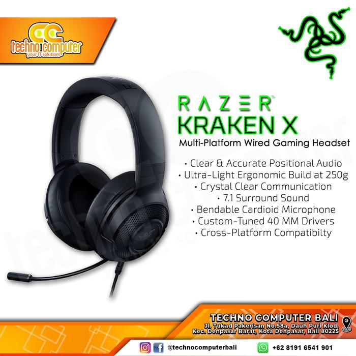 Gambar HEADSET GAMING Razer Kraken X - Multi-Platform Wired Gaming Headset dari Techno Computer Bali Kota Denpasar Tokopedia