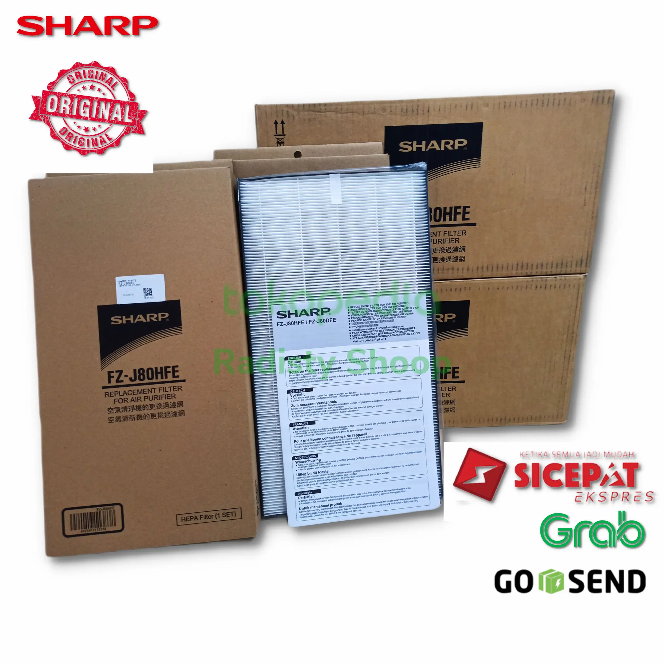 Hepa Filter SHARP original untuk model FP -J60Y FP-J80Y
