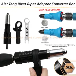 Alat Tang Rivet Ripet Adaptor Konverter Bor Paku Rivet Elektrik Gun