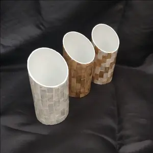 Brush Holder Dekorasi Lapis Kerang Tempat Sisir Gelas Wadah Sikat Gigi