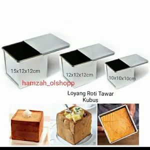 LOYANG ROTI TAWAR KOTAK TUTUP GESER UK 10x10x10