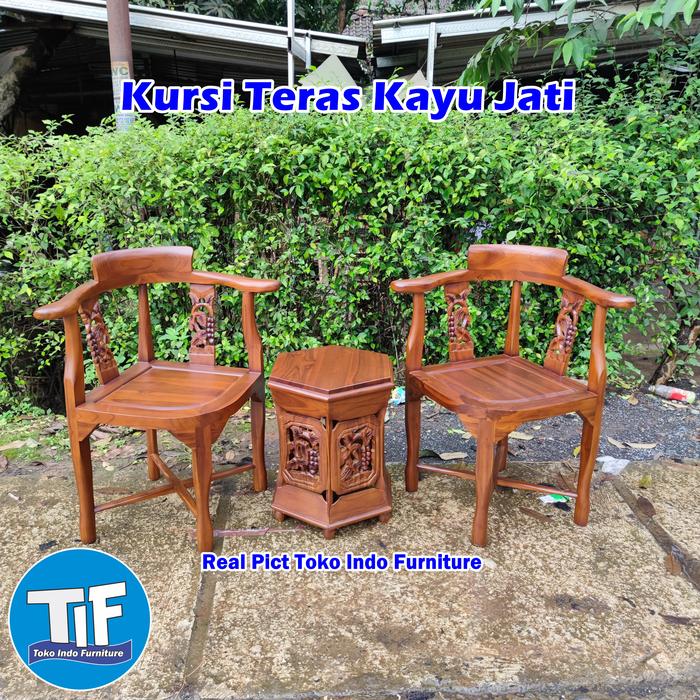 Gambar Kursi Teras Anggur Kayu Jati Harga Murah dari Toko Indo Furniture Kab. Jepara Tokopedia