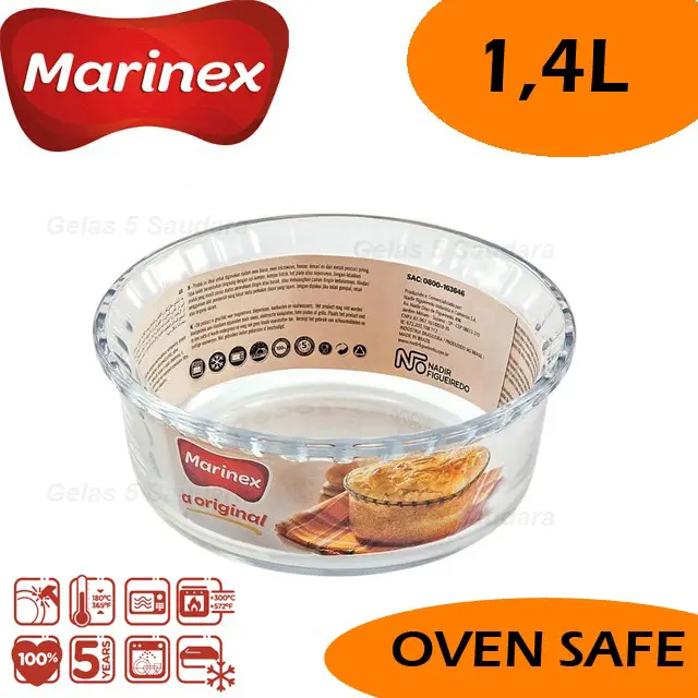 Loyang Kaca Oven 1,4L MARINEX Souffle Dish /Glass Bowl Souffle Dish/ 0