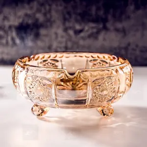 Luxury Vintage Crystal Ashtray / Asbak Kaca Kristal Mewah Gold