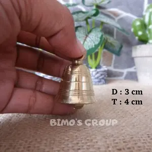 Bel Lonceng Klintingan Kuningan Unyil motif garis Brass Termini