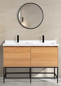 Cermin Dinding Bulat Hitam Kamar Mandi Diameter 70cm