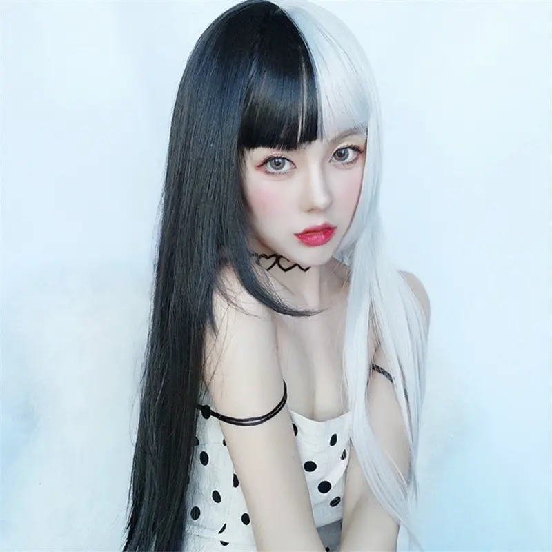 Wig Daily Lolita Wig Rambut Cosplay Anime Halloween 2 Side Colour 3
