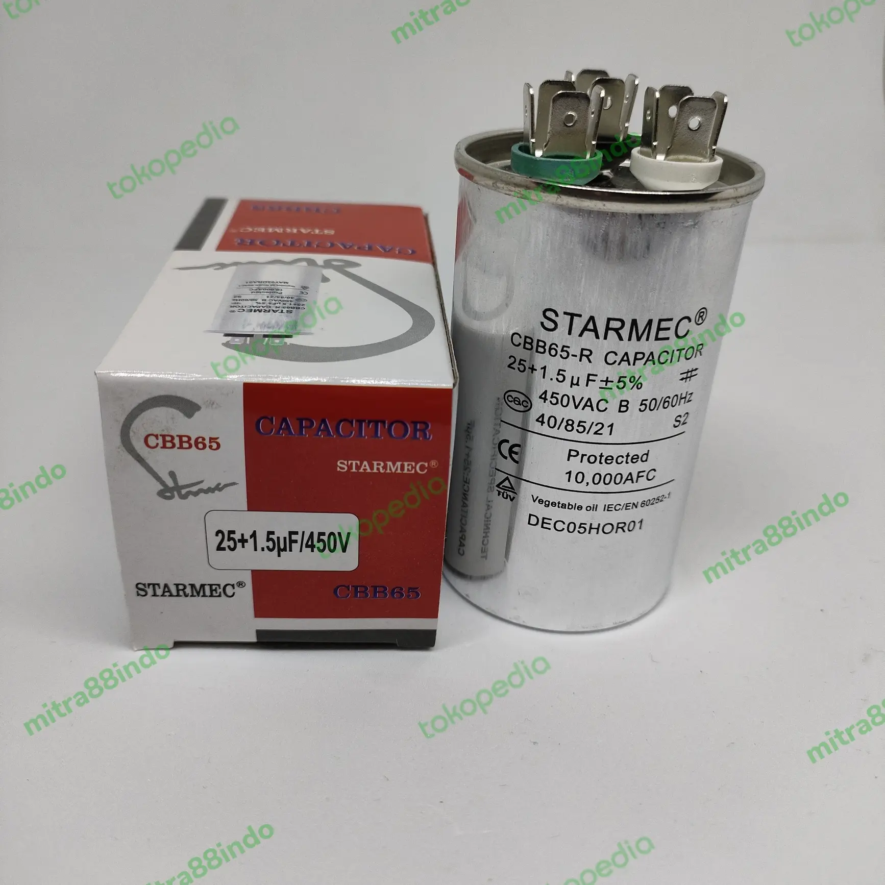 Capasitor AC 25+1,5 Uf Merk Starmec