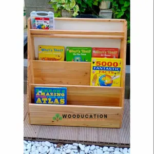 Rak Buku Anak Susun/ Wooden Book Shelf Montessory by Wooducation