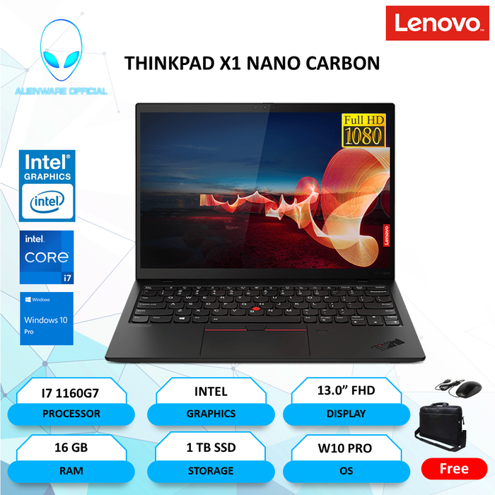 Gambar LENOVO THINKPAD X1 NANO CARBON TOUCH I7 1160G7 16GB 1TBSSD W10PRO 13.0 dari AI Official Store Kota Administrasi Jakarta Utara Tokopedia