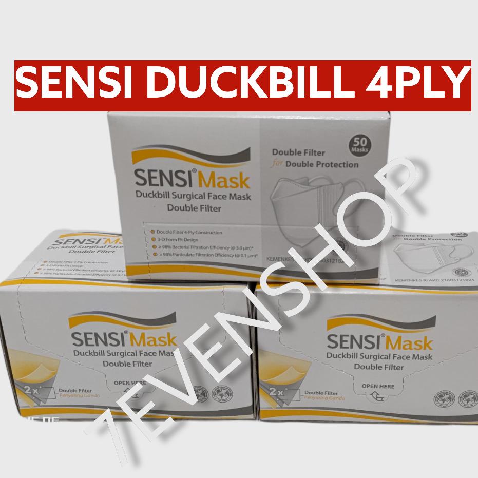 Masker 3Ply SENSI DUCKBILL ORIGINAL face DUCK 3 ply ISI 50PCS - SENSI DUCK +BOX