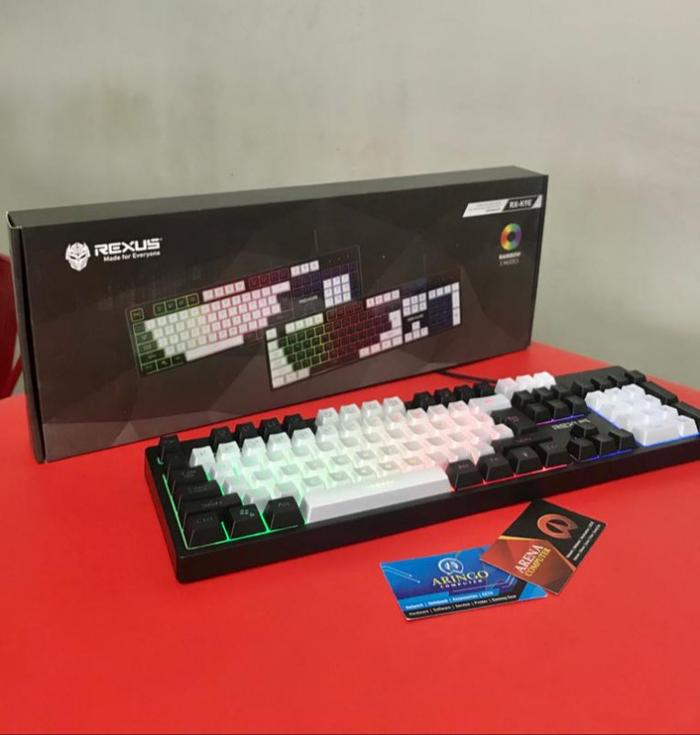 Gambar Keyboard Rexus GAMING BATTLEFIRE K9E WHITE BLACK R dari Aringo Computer Samarinda Kota Samarinda Tokopedia