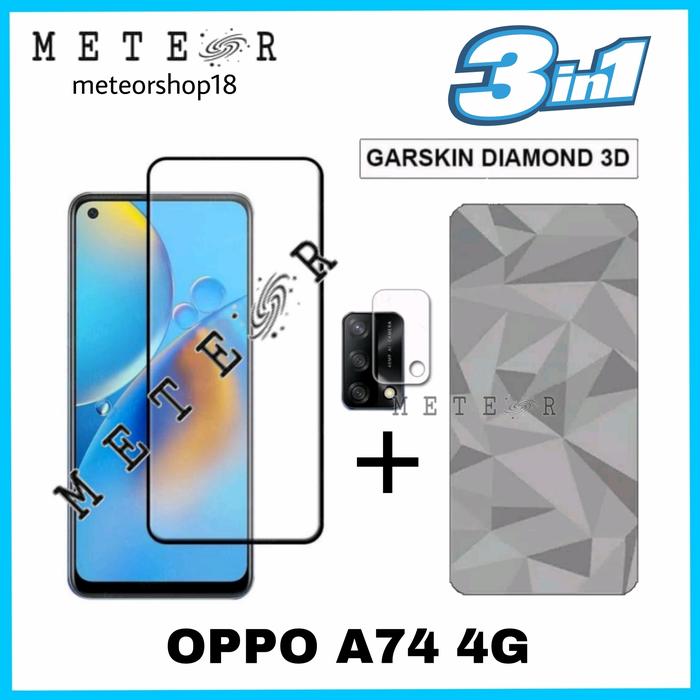 Gambar OPPO A74 4G TEMPER GLASS SKIN DIAMOND CAMERA PROTECTOR 3IN1 dari METEOR SHOP_NEW Kota Tangerang Tokopedia