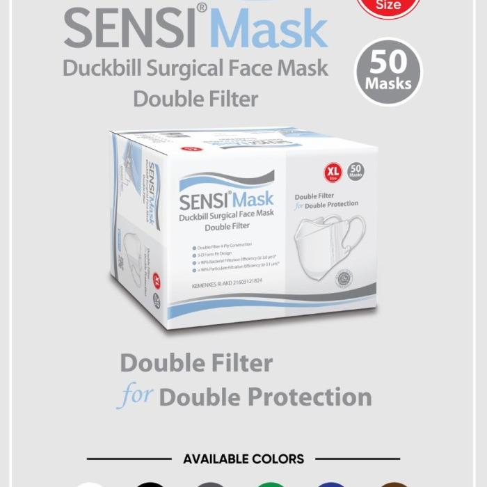 Masker SENSI DUCKBILL 4PLY ORIGINAL face DUCK 3 ply ISI 50PCS - SENSI DUCK +BOX