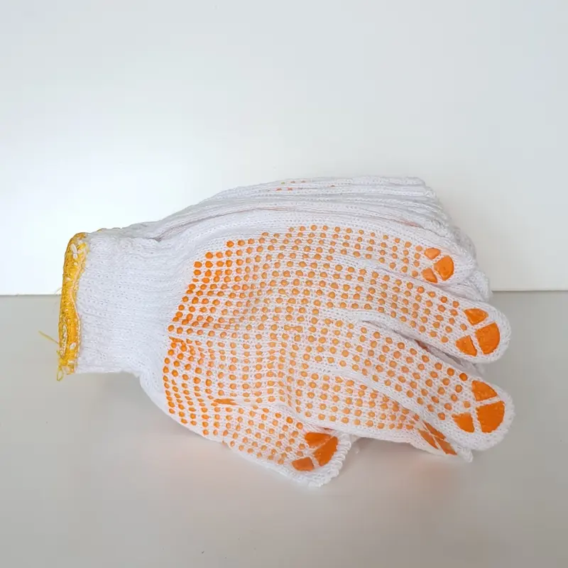 Safety Gloves Sarung Tangan Kain Bintik Proyek Tukang Karet Kerja 1