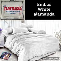 Gambar BEDCOVER SET + SPREI Full Katun Embosed King size 180X200X30 PUTIH dari Miracleolshop_NEW Kab. Bandung 2 Tokopedia