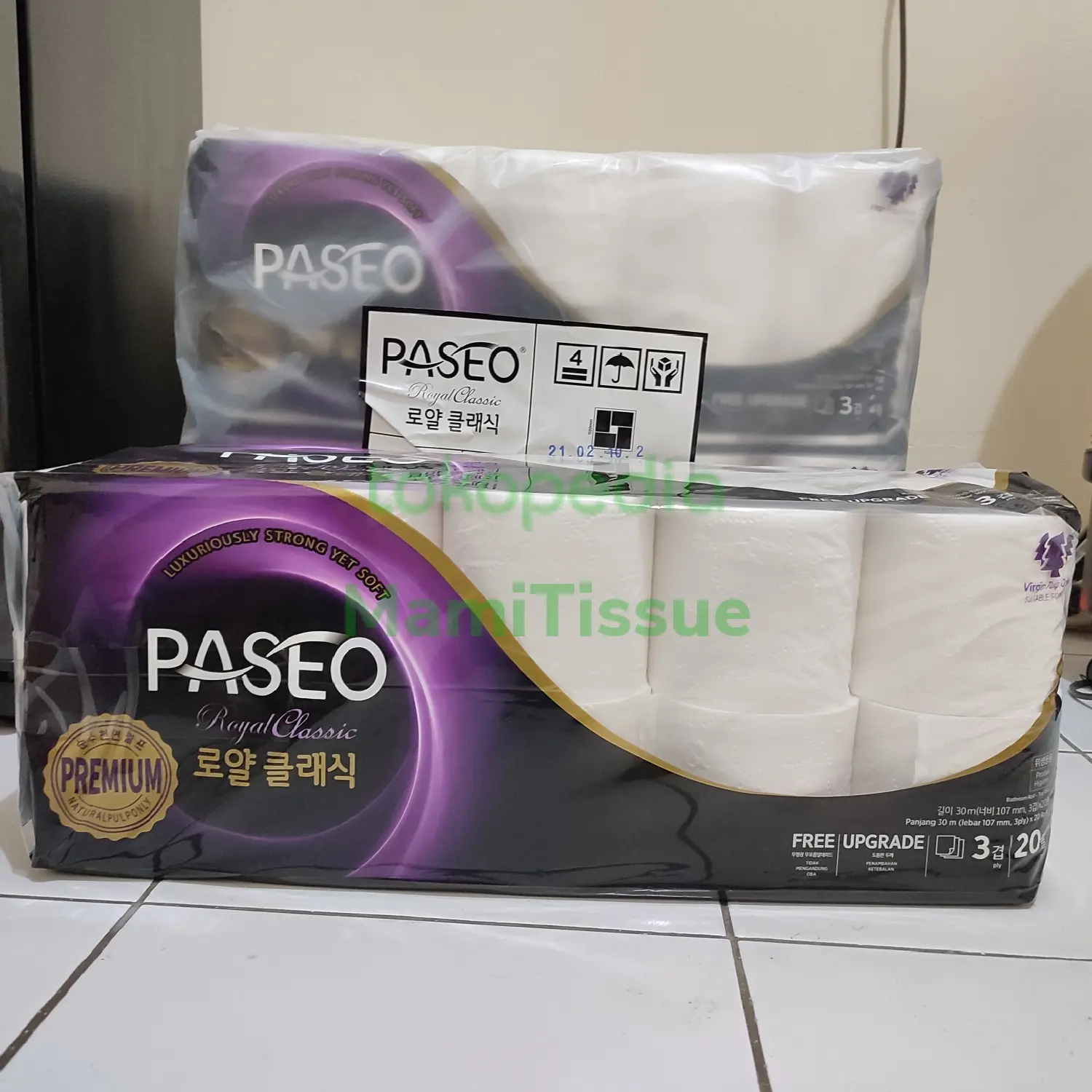 Paseo royal classic tissue toilet roll core emboss 20 rolls 275 sheets ...