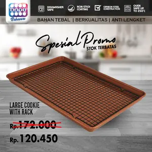 Loyang Kue Large Cookie FULL COPPER LUXURY With Rack 44,5 X 30 X 2,8CM