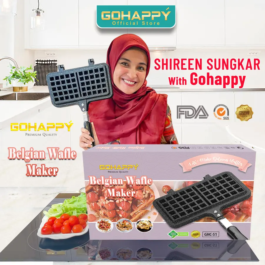 Gohappy Belgian Alat Waffle Maker GHC51 Cetakan Kue Wafel Marble