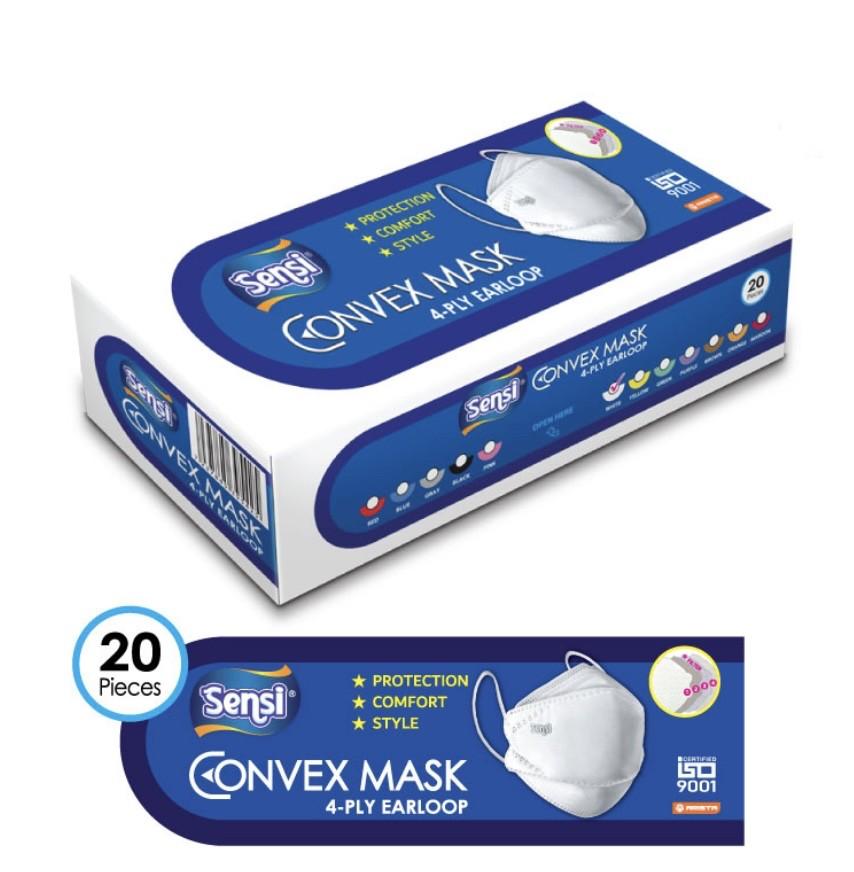 Sensi Convex Mask 4Ply Earloop (20Pcs) ORIGINAL MURAH