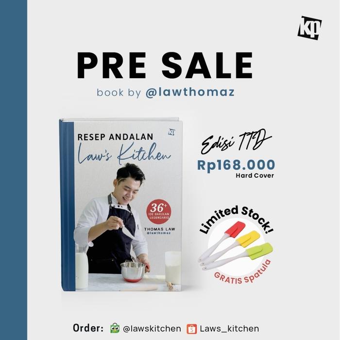 Gambar First PO Buku Resep Andalan Law's Kitchen edisi terbaru GRATIS SPATULA dari Law's Kitchen Kota Administrasi Jakarta Barat Tokopedia