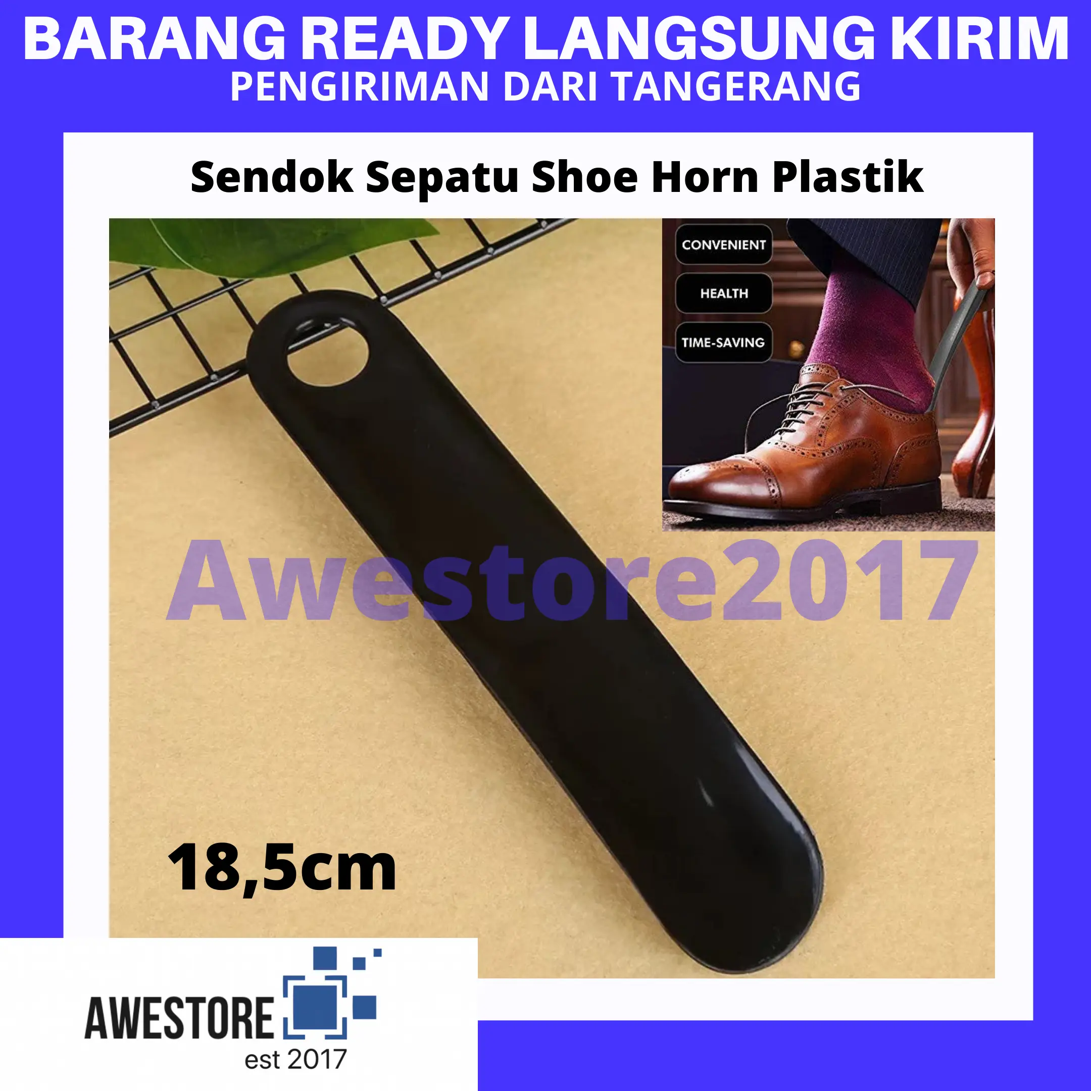 Sendok Sepatu Pendek Portable Shoe Horn Spoon Alat Bantu Pakai Sepatu