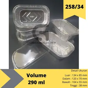 Alumunium Foil Cup OX 250 + TUTUP / Aluminium Foil Tray 258/34 Premium