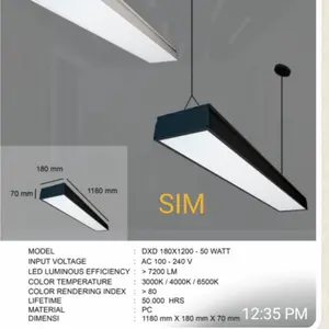 Lampu led TL gantung lampu ktr lampu meja makan 50w lampu linear light