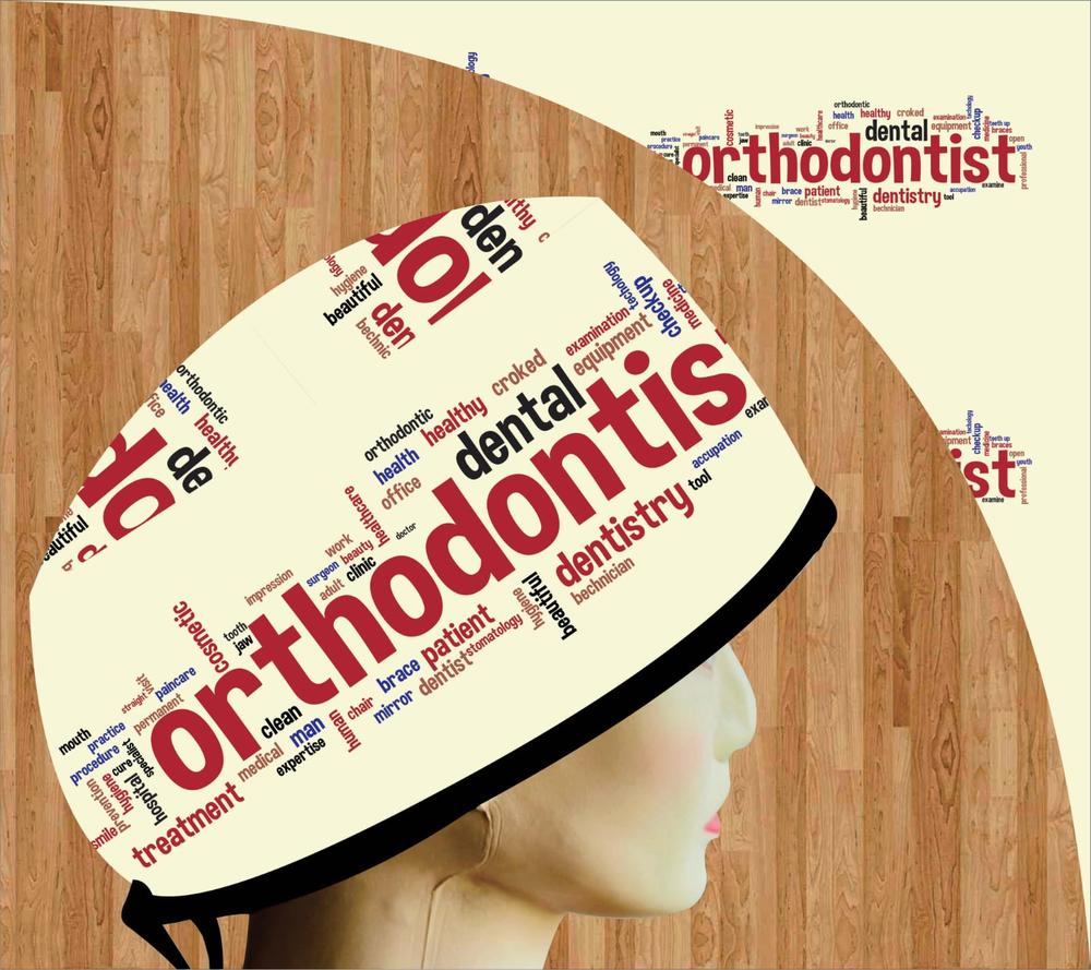 Topi Dokter / Head Cap & Masker Printing Motif Orthodontist Krem