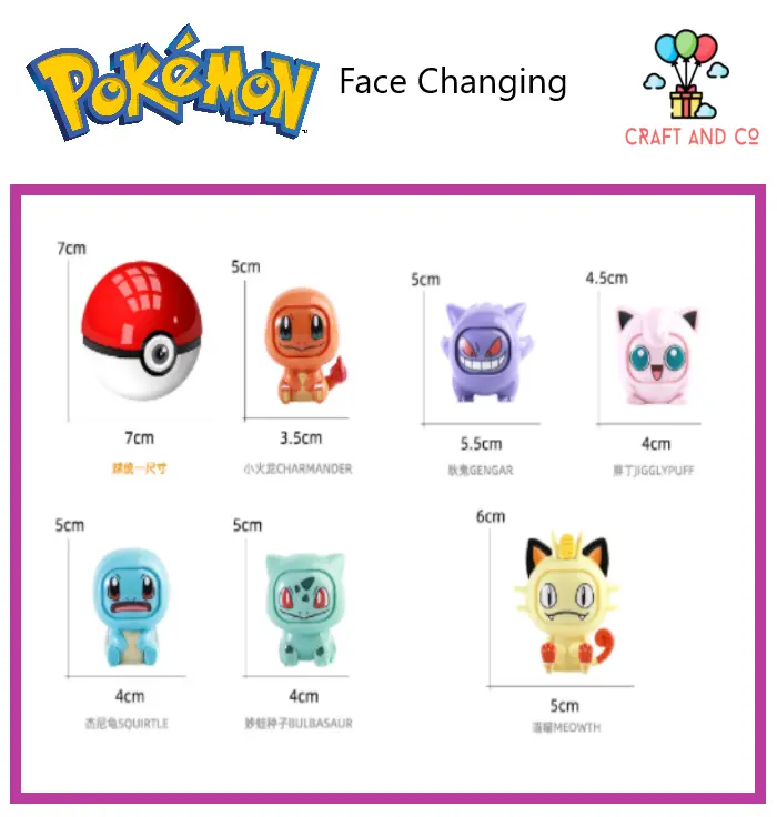 Pokemon changing face figure cute Pikachu / Eevee / Jigglypuff 3