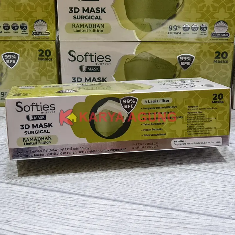 Masker SOFTIES 3D Surgical Mask (Model KF94) 20pcs - RAMADHAN EDITION 4
