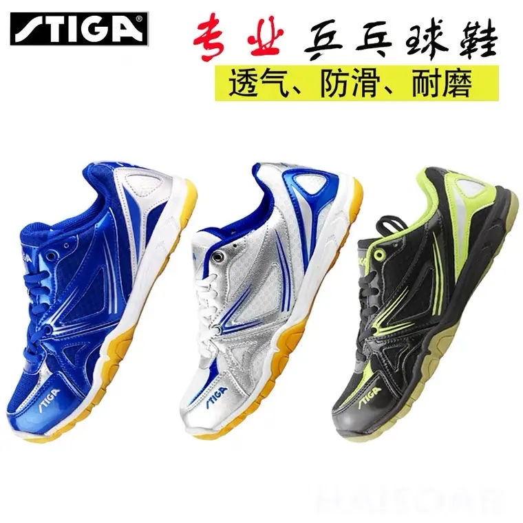 STIGA tennis table shoes biru hitam putih 38