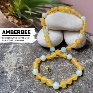 Kalung Amber Pereda Nyeri Tumbuh Gigi Anak Premium Mix Gemstone NMLG155