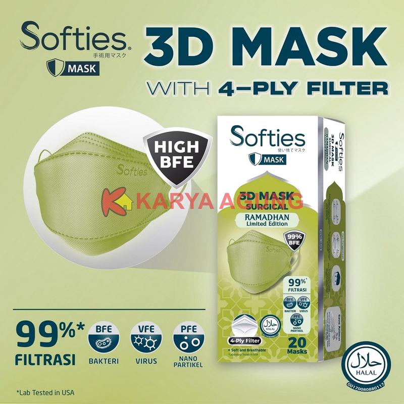 Masker SOFTIES 3D Surgical Mask (Model KF94) 20pcs - RAMADHAN EDITION 1