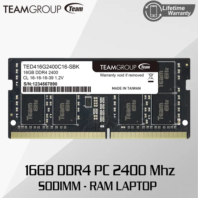 Team Elite SO-DIMM 16GB DDR4 PC 2400 - Memori Ram Laptop