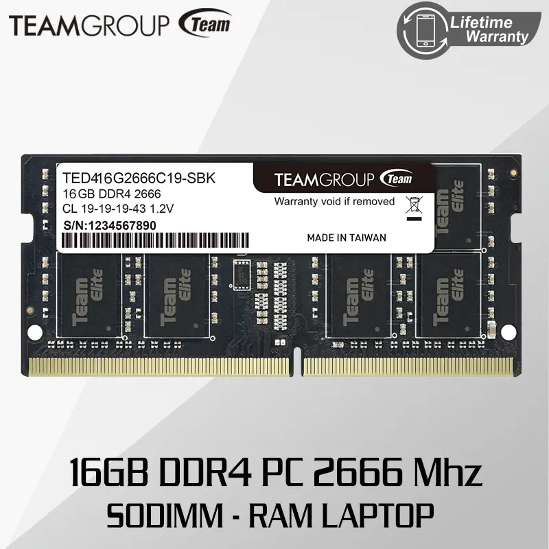 Team Elite 16GB DDR4 PC 2666 SODIMM-Memori Ram Laptop