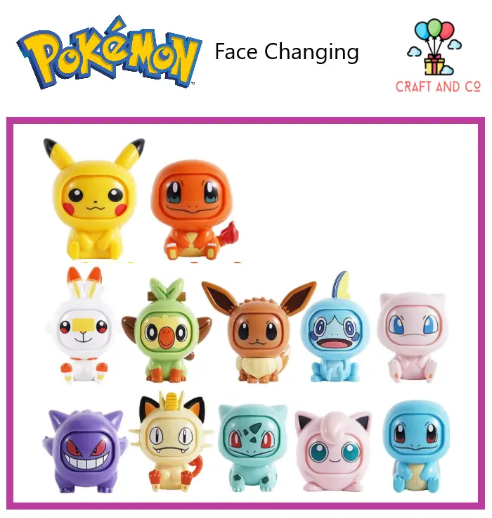 Pokemon changing face figure cute Pikachu / Eevee / Jigglypuff 2