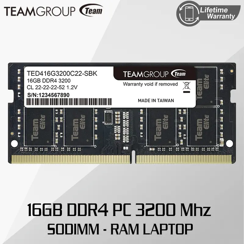 Team Elite 16GB DDR4 PC 3200 Sodimm - Memori Ram Laptop 1