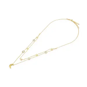 Kalung Perak Silver 925 Koleksi Celestial Bulan Bintang/N.273