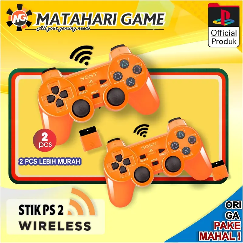 【2Pcs Sale】Stick PS2 Wireless Sony Stik Playstation2 Wireless Tanpa Kabel OP Putih 4