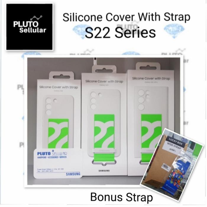 Gambar Silicone Cover with Strap For S22 Series - Ori Samsung - S22 plus, White dari Pluto Sellular Kota Administrasi Jakarta Timur Tokopedia