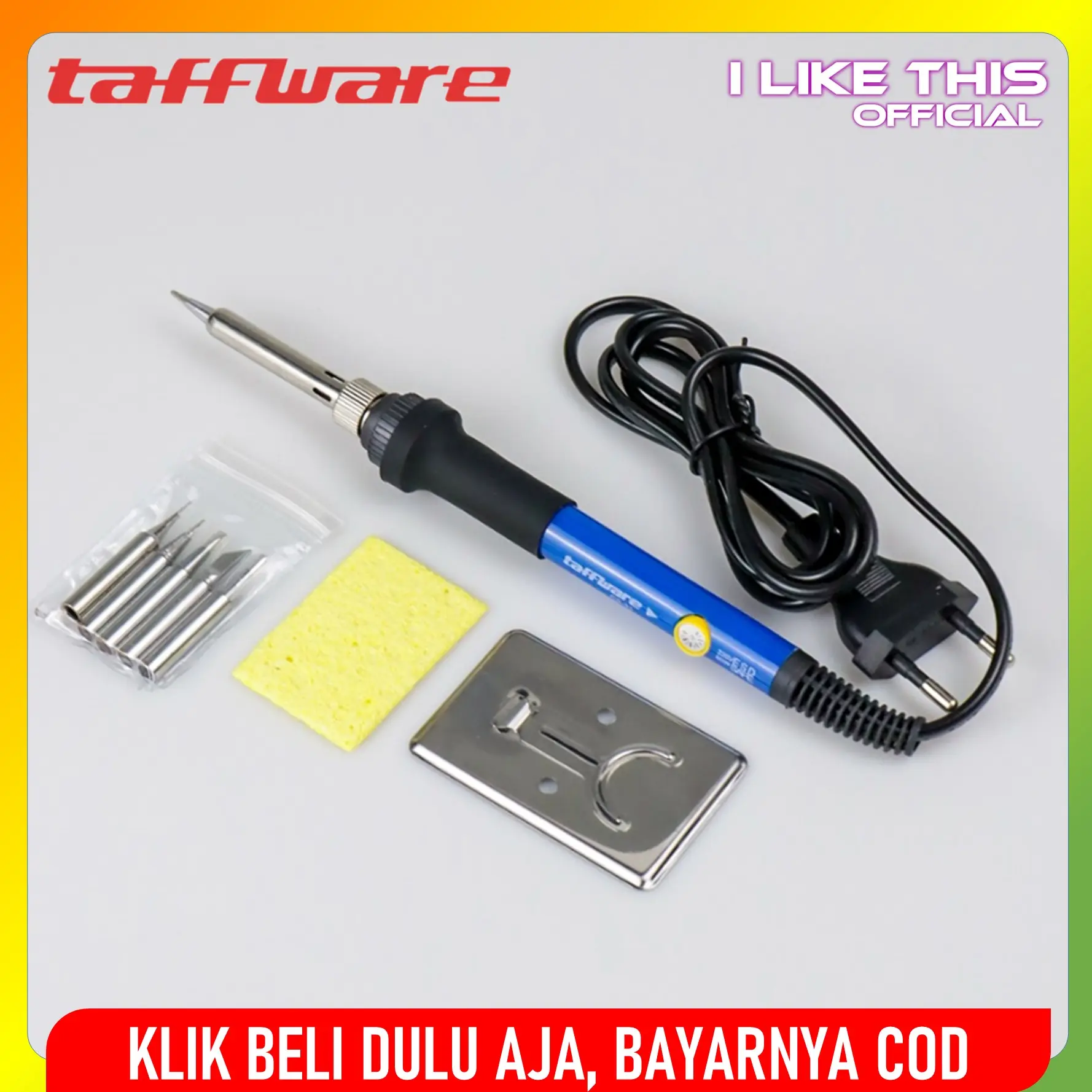 Solder Iron Adjustable Temperature Solder Listrik 60W with 5 Tips
