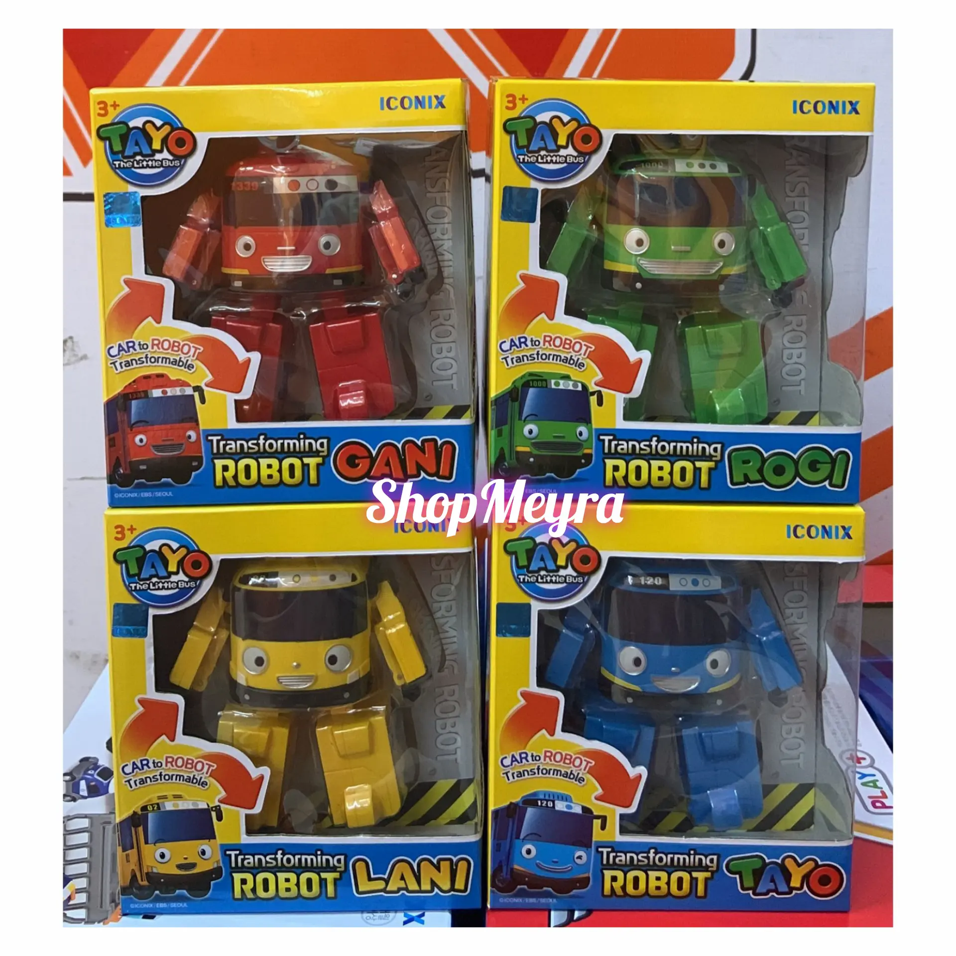 Iconix Mainan Robot Transforming Tayo Rogi Gani Lani Bisa Berubah Menjadi Kendaraan Usia 3+ Original 100%