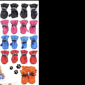 Waterproof Shoes - Pet Dog Cat Sepatu Hewan Anjing Kucing - Hitam, 5