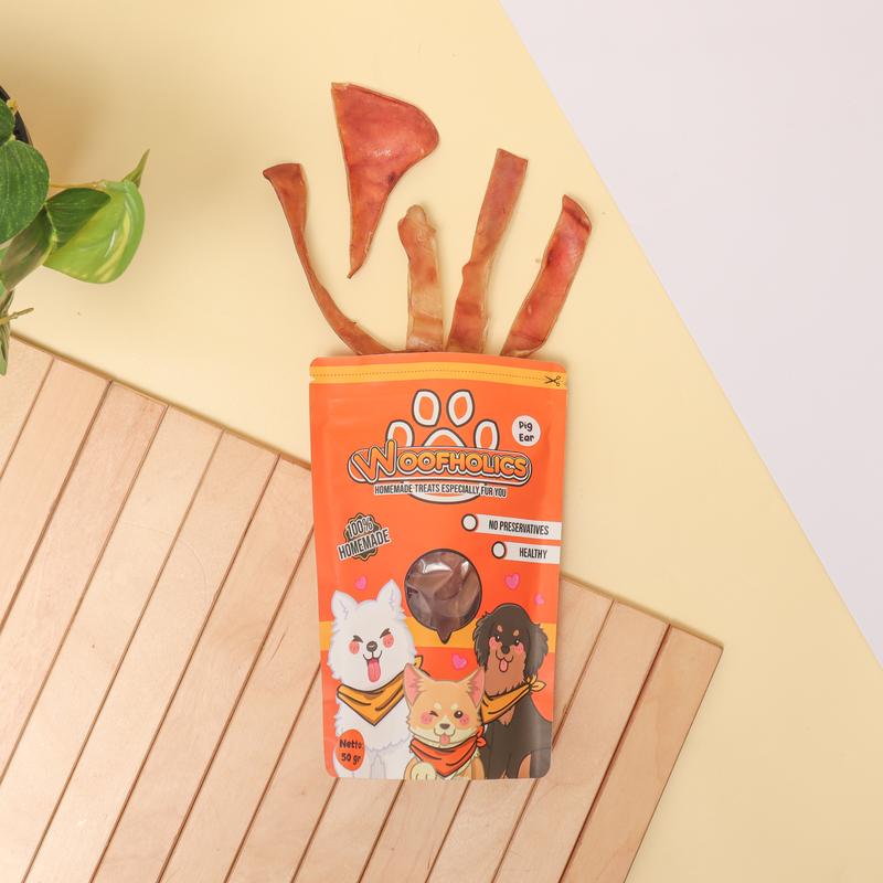 Woofholics Pig Ear Strips / Kuping Babi / Dog Snack Cemilan Anjing 1