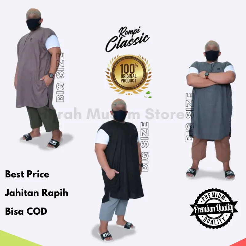 ROSAL Big Size Jumbo 4XL - 6XL Classic Rompi Sholat Shalat Salat Solat