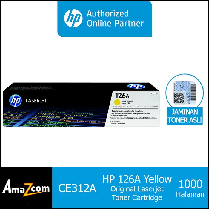 Gambar HP CLJ CP1025 Yellow Print Cartridge ( CE312A ) dari Amazcom Kota Administrasi Jakarta Pusat Tokopedia
