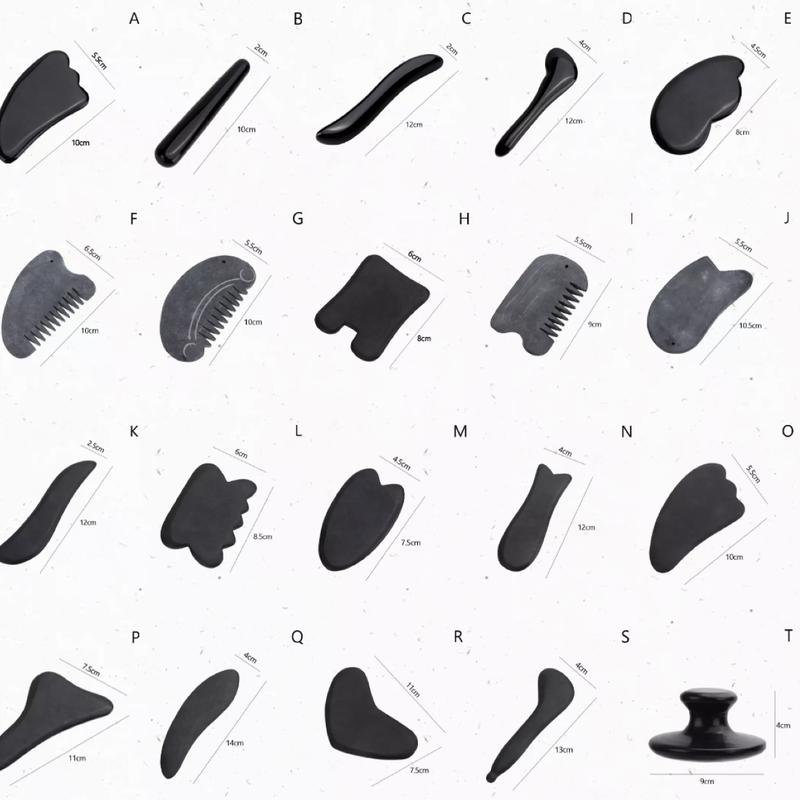 NATURAL POWER STONE Black Obisdian Face Roller / Guasha 1